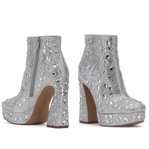 Jessica Simpson Shoes - JESSICA SIMPSON Dollyi Crystal Embellished Platform Ankle Bootie 10